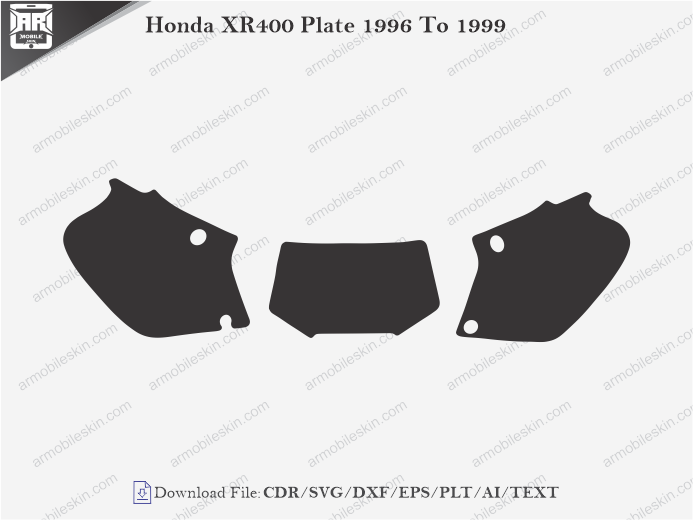 Honda XR400 Plate 1996 To 1999 Wrap Skin Template