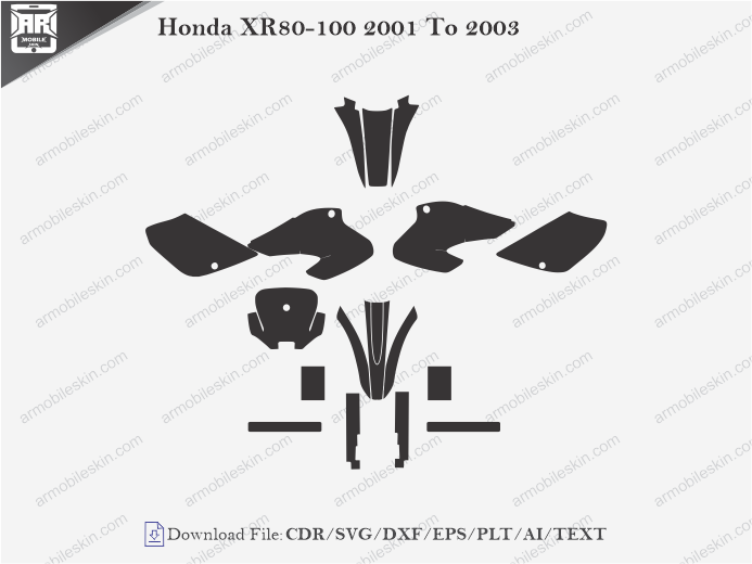 Honda XR80-100 2001 To 2003 Wrap Skin Template