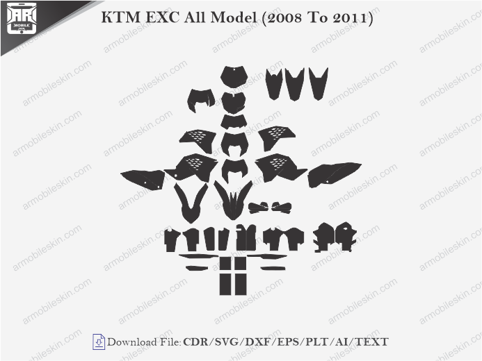 KTM EXC All Model (2008 To 2011) Wrap Skin Template