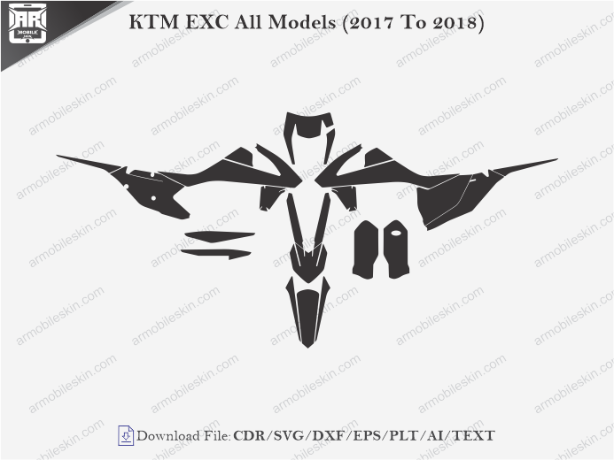 KTM EXC All Models (2017 To 2018) Wrap Skin Template