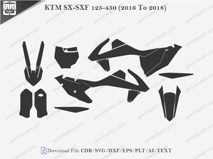 KTM SX-SXF 125-450 (2016 To 2018) Wrap Skin Template