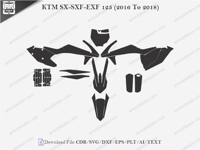 KTM SX-SXF-EXF 125 (2016 To 2018) Wrap Skin Template