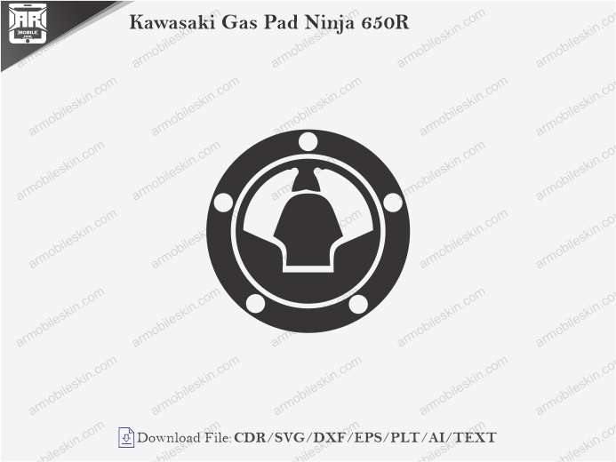 Kawasaki Gas Pad Ninja 650R Wrap Skin Template