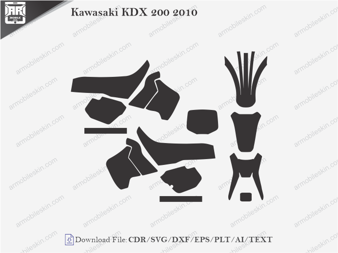 Kawasaki KDX 200 2010 Wrap Skin Template