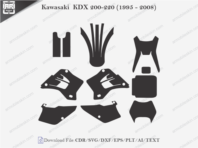 Kawasaki KDX 200-220 (1995 – 2008) Wrap Skin Template