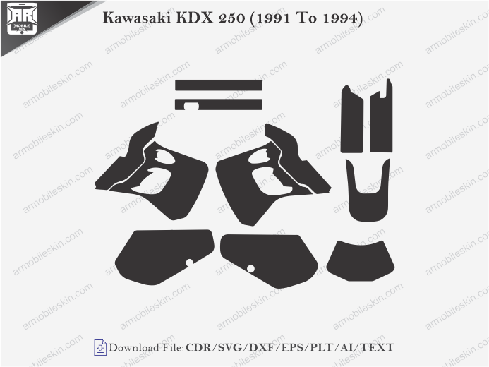 Kawasaki KDX 250 (1991 To 1994) Wrap Skin Template