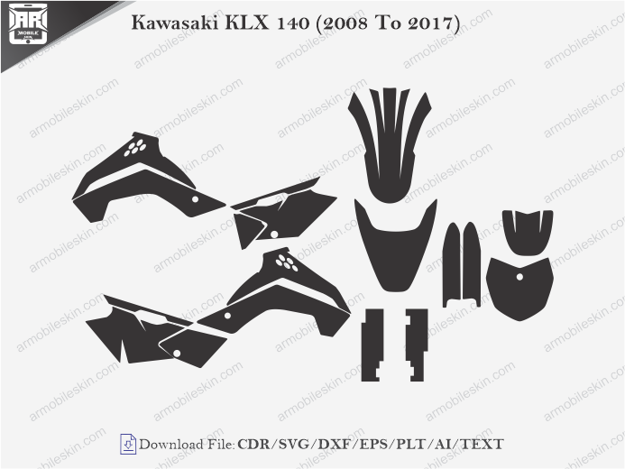 Kawasaki KLX 140 (2008 To 2017) Wrap Skin Template