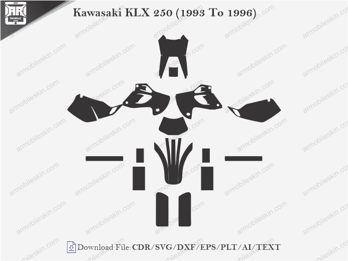 Kawasaki KLX 250 (1993 To 1996) Wrap Skin Template