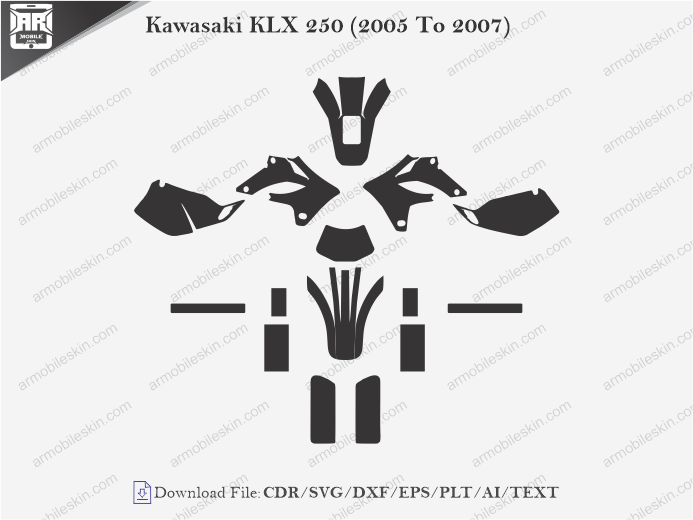 Kawasaki KLX 250 (2005 To 2007) Wrap Skin Template