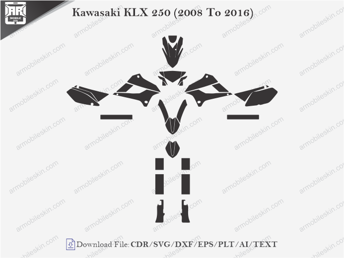 Kawasaki KLX 250 (2008 To 2016) Wrap Skin Template