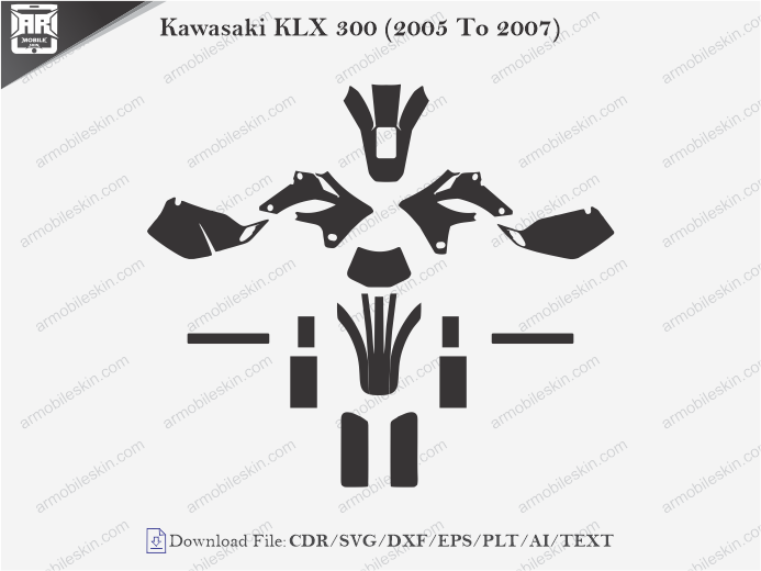 Kawasaki KLX 300 (2005 To 2007) Wrap Skin Template