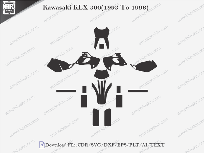 Kawasaki KLX 300(1993 To 1996) Wrap Skin Template