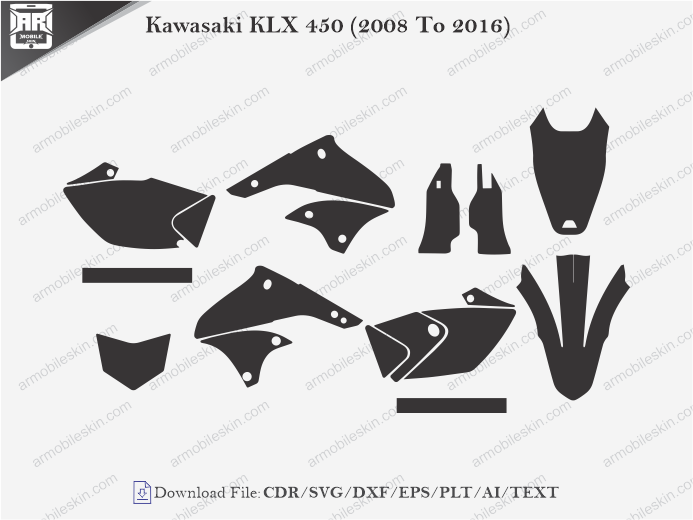 Kawasaki KLX 450 (2008 To 2016) Wrap Skin Template