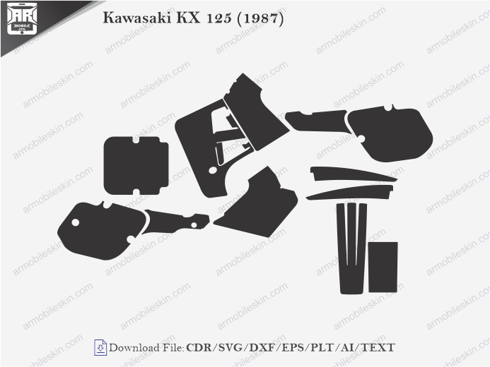 Kawasaki KX 125 (1987) Wrap Skin Template
