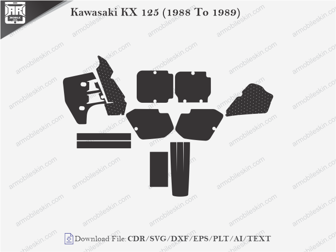 Kawasaki KX 125 (1988 To 1989) Wrap Skin Template