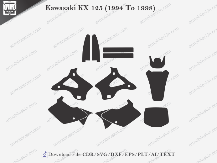 Kawasaki KX 125 (1994 To 1998) Wrap Skin Template