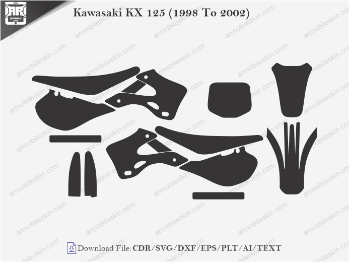 Kawasaki KX 125 (1998 To 2002) Wrap Skin Template