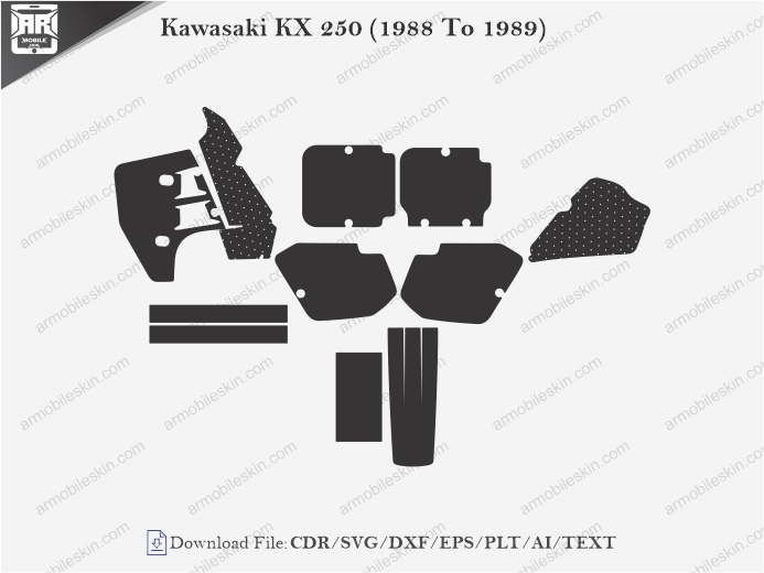Kawasaki KX 250 (1988 To 1989) Wrap Skin Template
