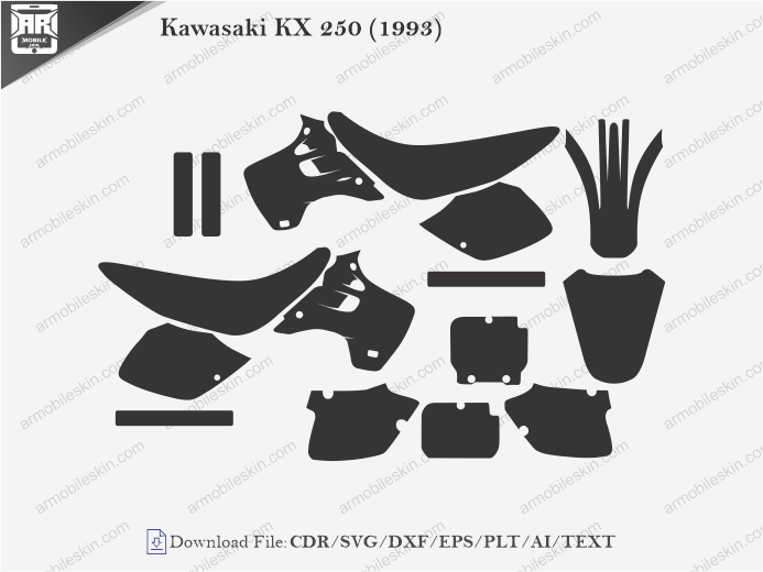 Kawasaki KX 250 (1993) Wrap Skin Template