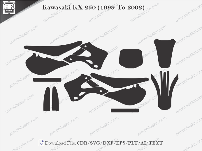 Kawasaki KX 250 (1999 To 2002) Wrap Skin Template