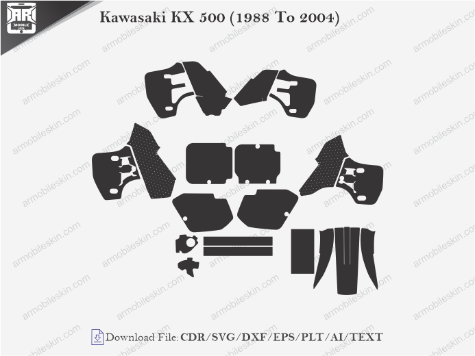 Kawasaki KX 500 (1988 To 2004) Wrap Skin Template