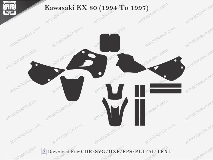 Kawasaki KX 80 (1994 To 1997) Wrap Skin Template