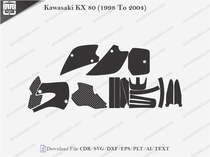 Kawasaki KX 80 (1998 To 2004) Wrap Skin Template