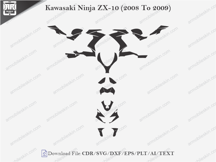 Kawasaki Ninja ZX-10 (2008 To 2009) Wrap Skin Template