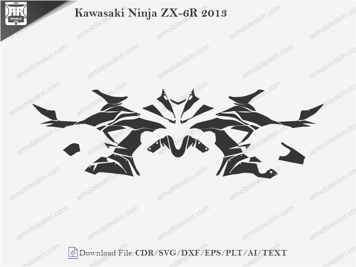 Kawasaki Ninja ZX-6R 2013 Wrap Skin Template