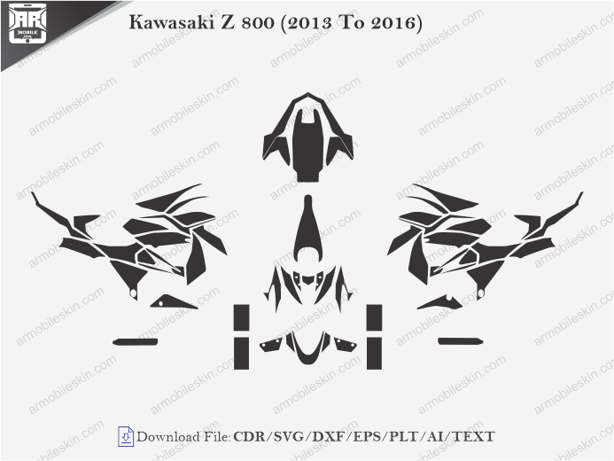 Kawasaki Z 800 (2013 To 2016) Wrap Skin Template