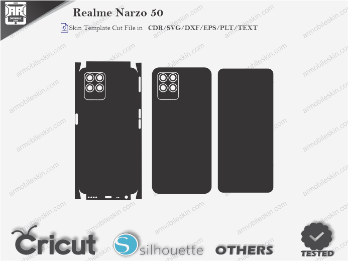 Realme Narzo 50 Skin Template Vector