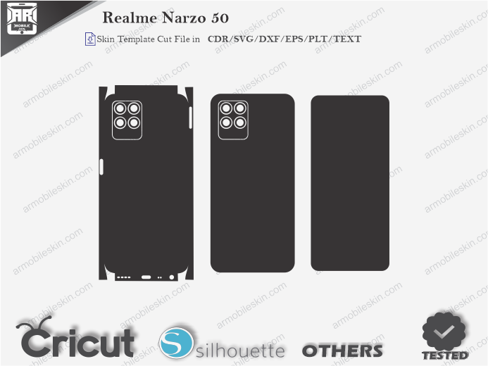 Realme Narzo 50 Skin Template Vector