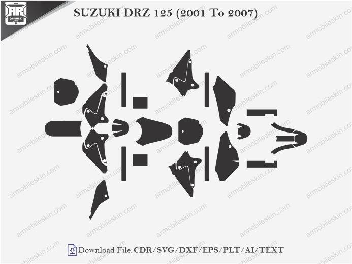 SUZUKI DRZ 125 (2001 To 2007) Wrap Skin Template