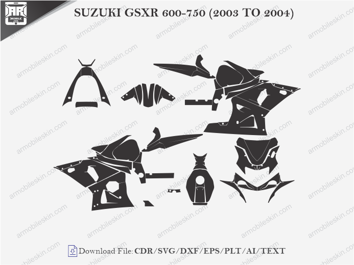 SUZUKI GSXR 600-750 (2003 TO 2004) Wrap Skin Template