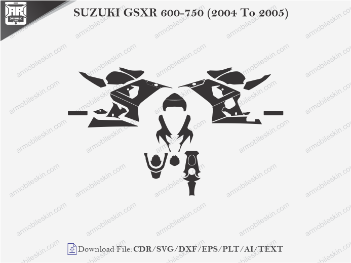 SUZUKI GSXR 600-750 (2004 To 2005) Wrap Skin Template