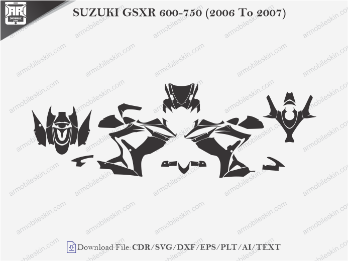 SUZUKI GSXR 600-750 (2006 To 2007) Wrap Skin Template