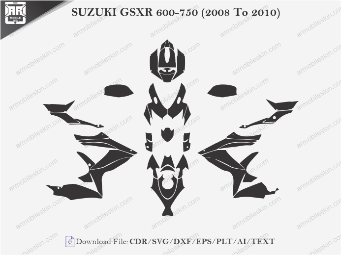 SUZUKI GSXR 600-750 (2008 To 2010) Wrap Skin Template