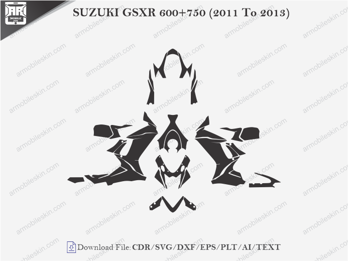 SUZUKI GSXR 600+750 (2011 To 2013) Wrap Skin Template