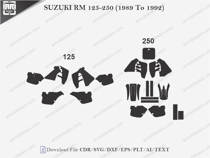 SUZUKI RM 125-250 (1989 To 1992) Wrap Skin Template