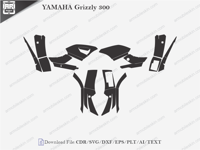 YAMAHA Grizzly 300 Wrap Skin Template