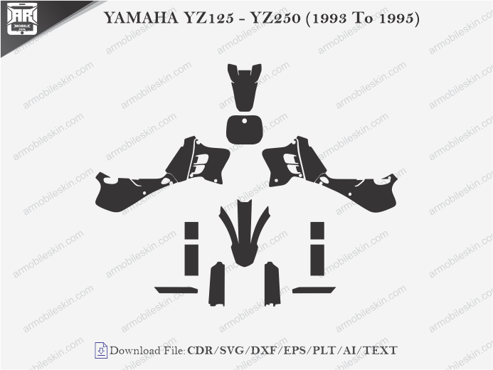 YAMAHA YZ125 - YZ250 (1993 To 1995) Wrap Skin Template