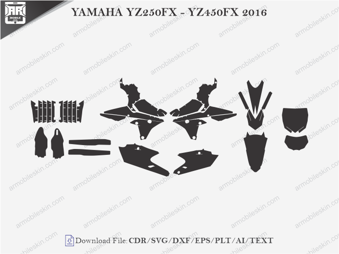 YAMAHA YZ250FX - YZ450FX 2016 Wrap Skin Template