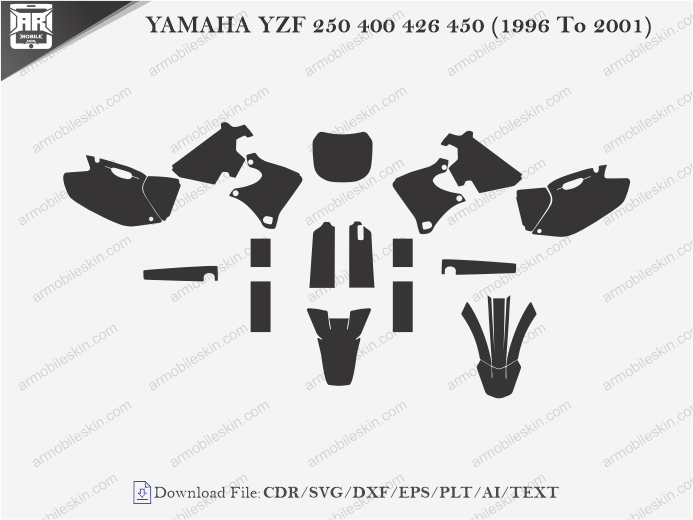 YAMAHA YZF 250 400 426 450 (1996 To 2001) Wrap Skin Template