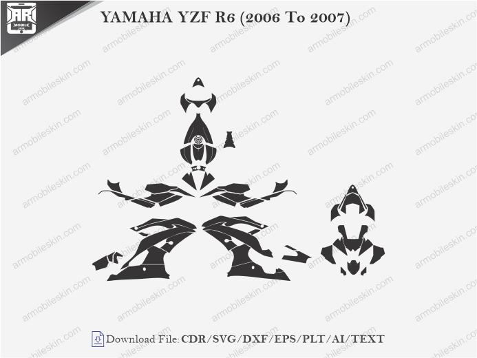 YAMAHA YZF R6 (2006 To 2007) Wrap Skin Template