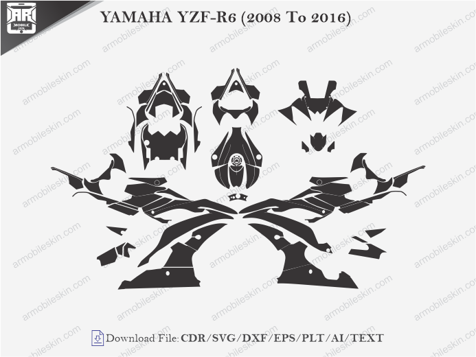 YAMAHA YZF-R6 (2008 To 2016) Wrap Skin Template