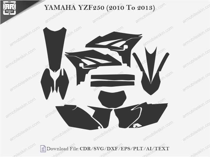 YAMAHA YZF250 (2010 To 2013) Wrap Skin Template