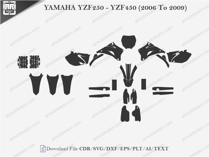 YAMAHA YZF250 - YZF450 (2006 To 2009) Wrap Skin Template