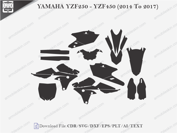 YAMAHA YZF250 - YZF450 (2014 To 2017) Wrap Skin Template
