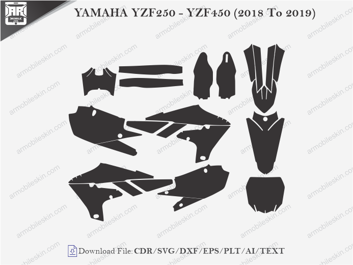 YAMAHA YZF250 – YZF450 (2018 To 2019) Wrap Skin Template