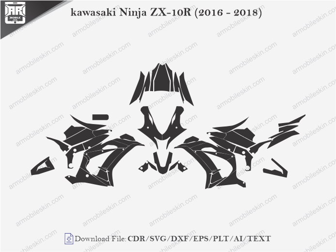 Kawasaki Ninja ZX-10R (2016 – 2018) Wrap Skin Template